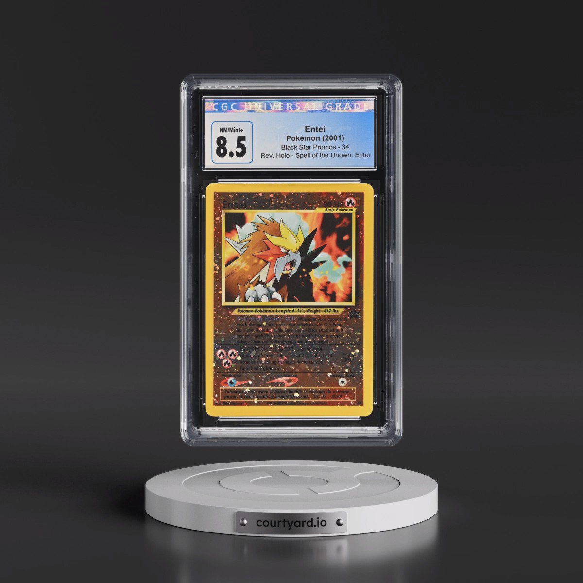 1999 Black Star Promos #34 Entei - Reverse Holo Spell of the Unown: Entei () (CGC 8.5 NM-MT+)