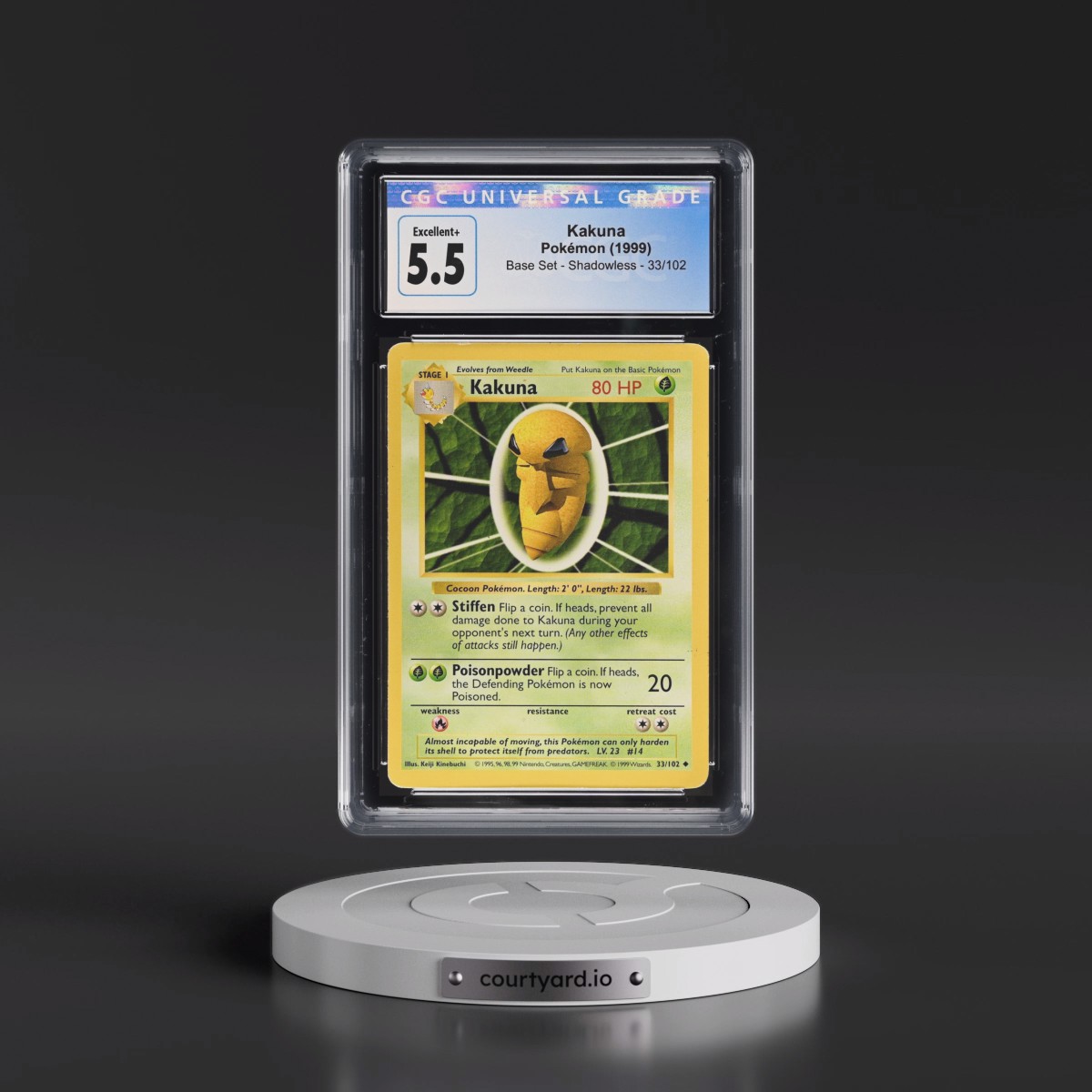 1999 Base Set #33/102 Kakuna - Shadowless Shadowless (CGC 5.5 EX+)