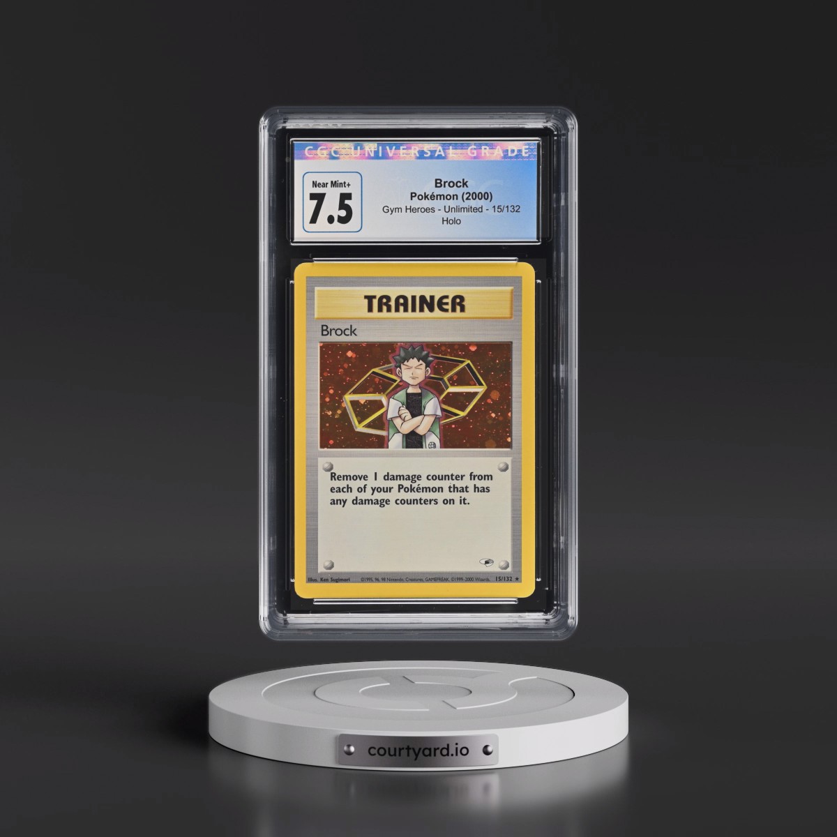 2000 Gym Heroes #15/132 Brock - Holo (CGC 7.5 NM+)