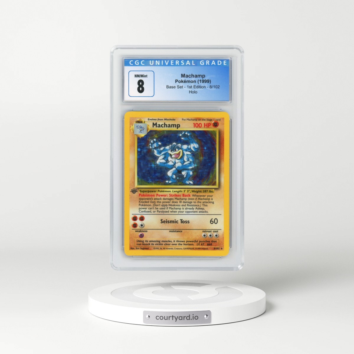 1999 Base Set #8/102 Machamp (With Shadow) - 1st Edition Holo (CGC 8 NM-MT)