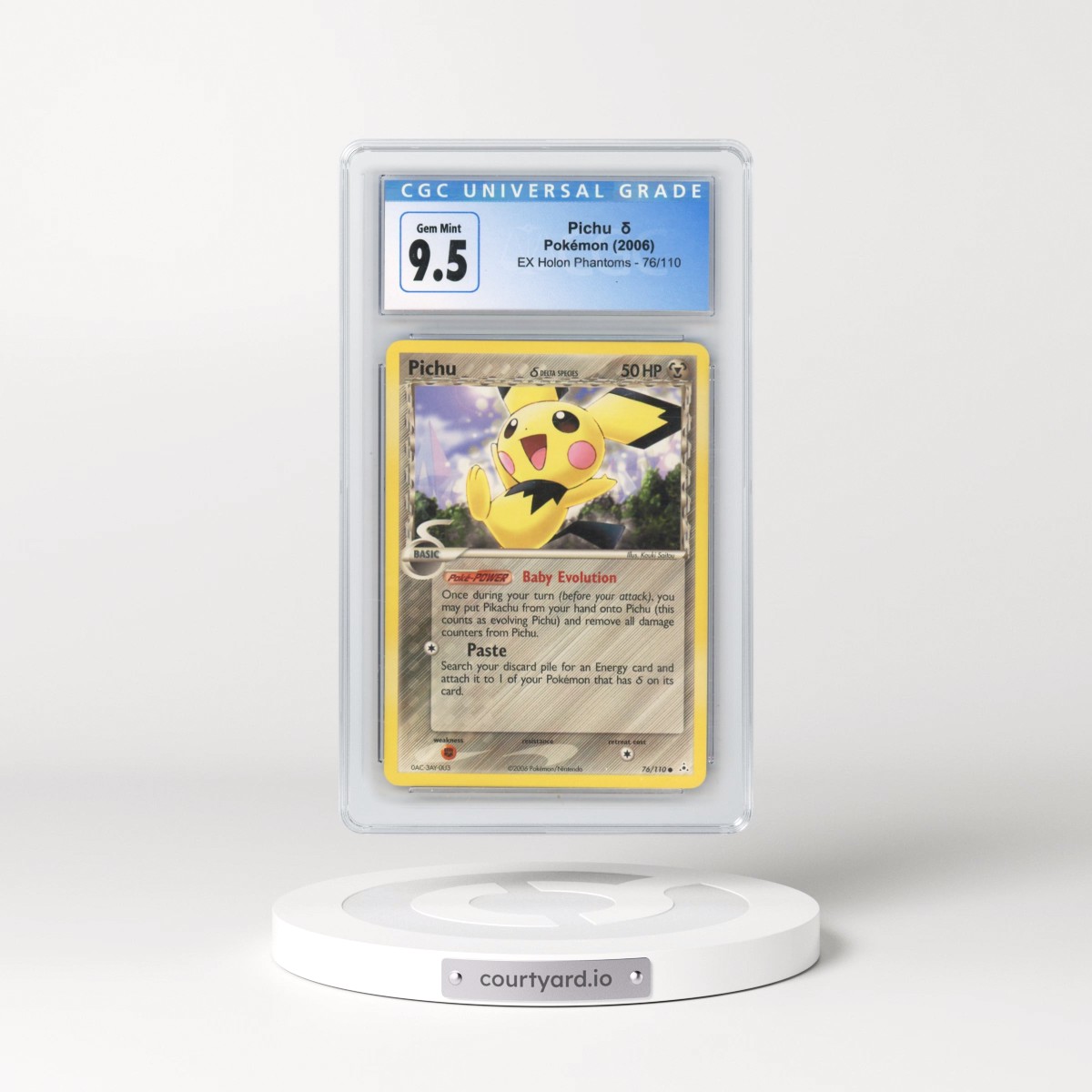 2006 EX Holon Phantoms #76/110 Pichu δ (CGC 10 GEM MINT)