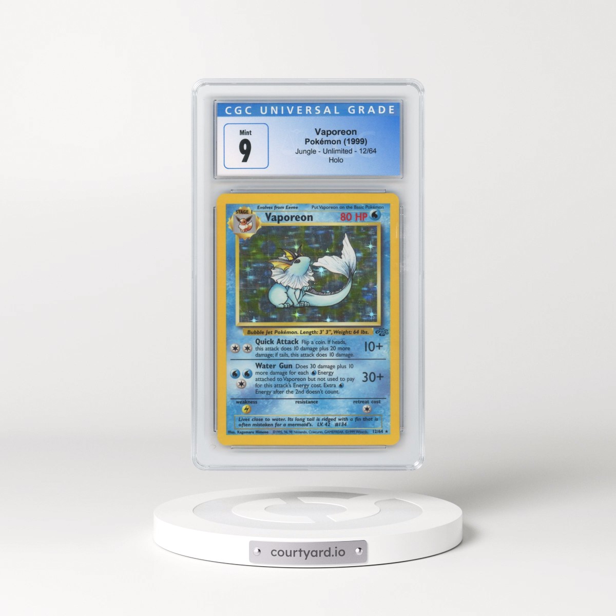 1999 Jungle #12/64 Vaporeon - Holo (CGC 9 MINT)