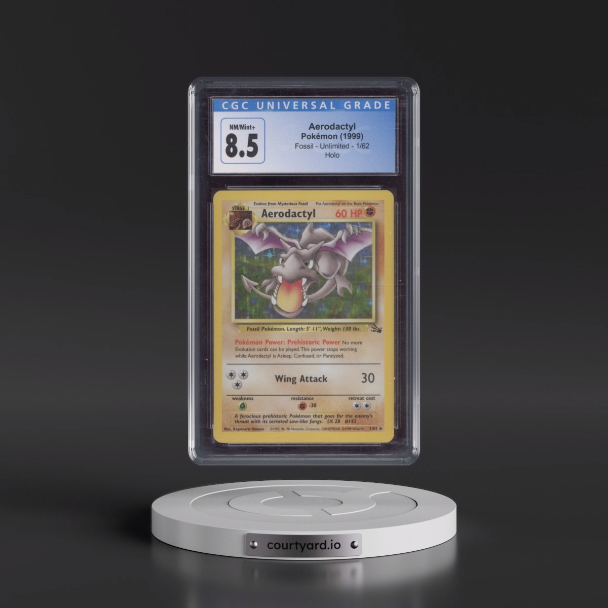1999 Fossil #1/62 Aerodactyl - Galaxy Star Holo (CGC 8.5 NM-MT+)