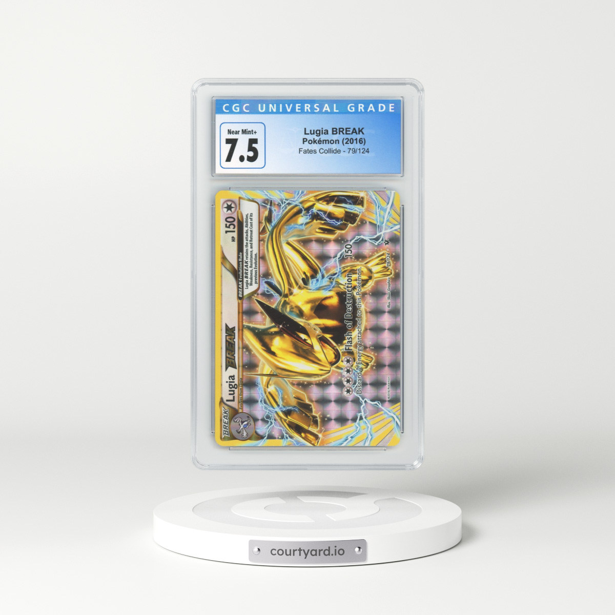 2016 Fates Collide #79 Lugia BREAK - Full Art Holo (CGC 7.5 NM+)