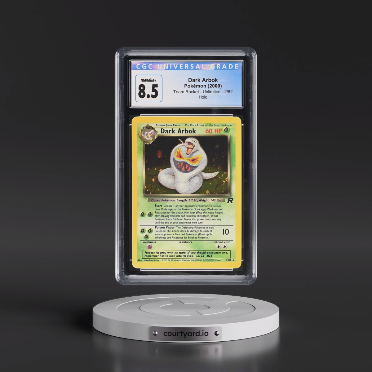 1999 Team Rocket #2/82 Dark Arbok - Holo (CGC 8.5 NM-MT+)