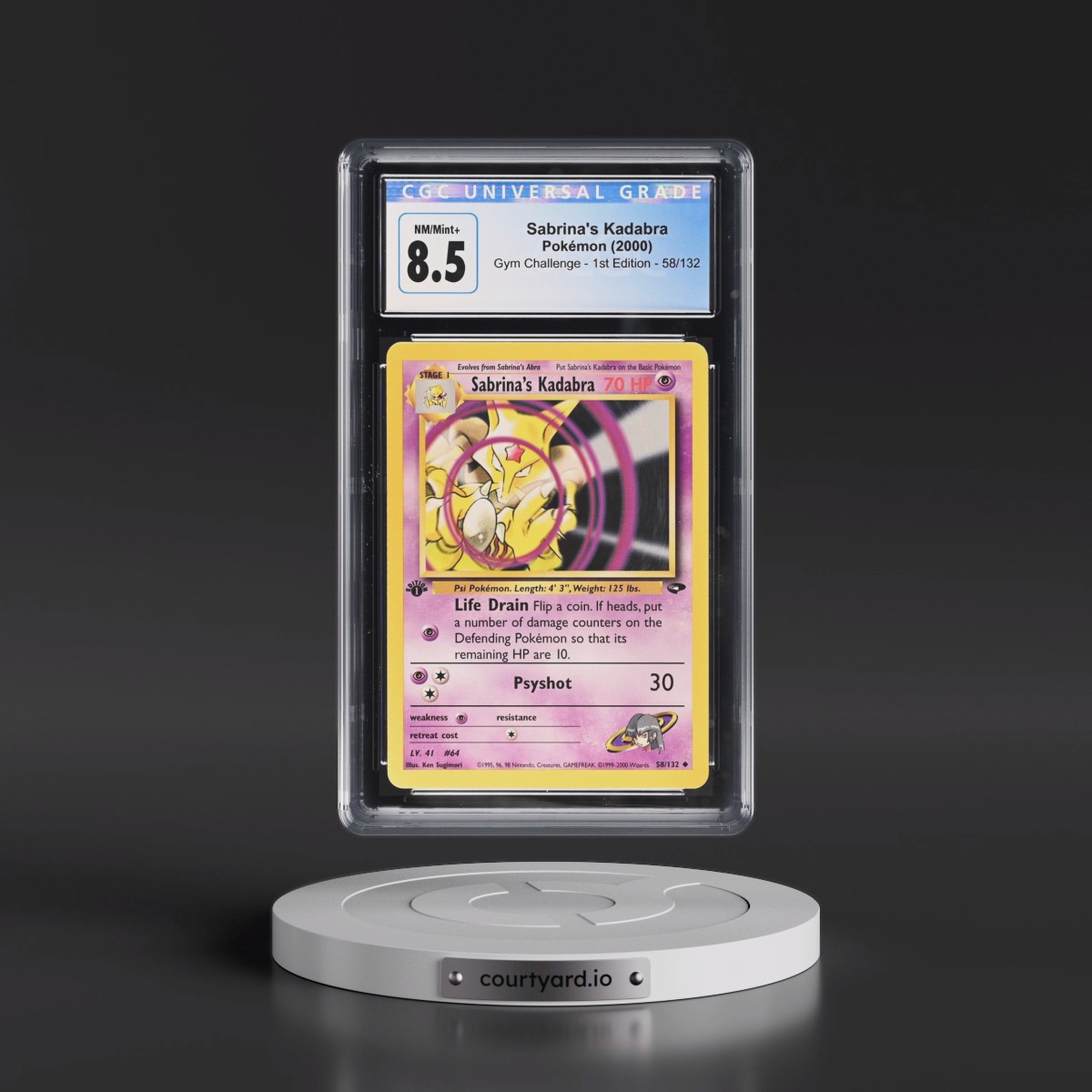 2000 Gym Challenge #58/132 Sabrina's Kadabra - 1st Edition 1st Edition (CGC 8.5 NM-MT+)