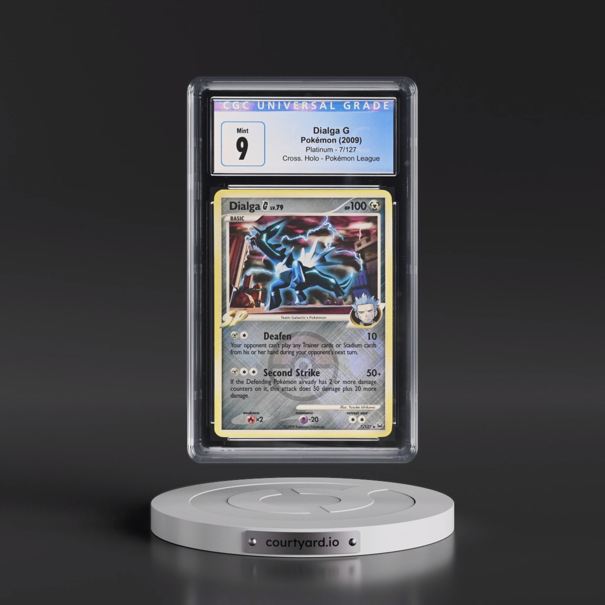 2009 Platinum #7/127 Dialga G - Pokémon League (Crosshatch Holo) (CGC 9 MINT)