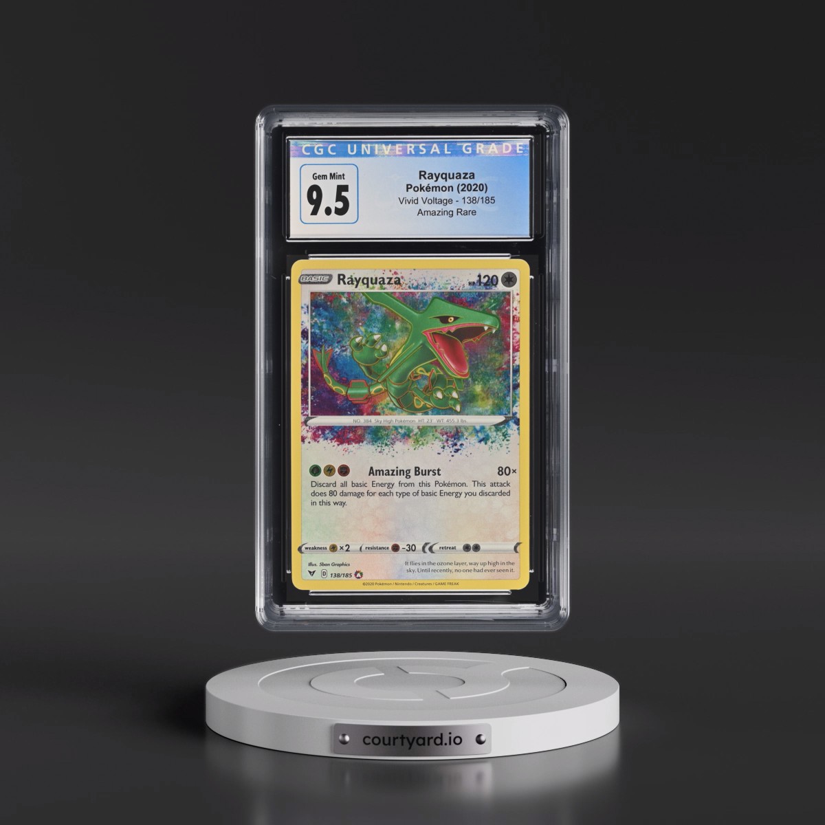 2020 Vivid Voltage #138/185 Rayquaza - Amazing Rare Holo (CGC 10 GEM MINT)