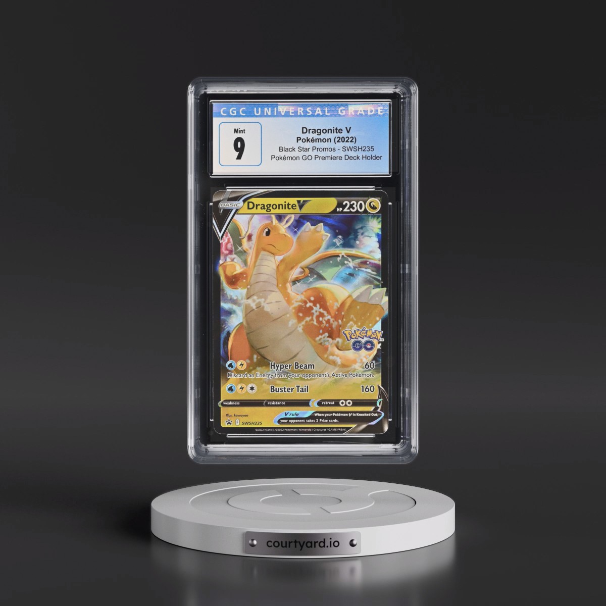 2017 Black Star Promos - Sword & Shield #SWSH235 Dragonite V - Holo Pokémon GO Premier Deck Holder Collection (CGC 9 MINT)