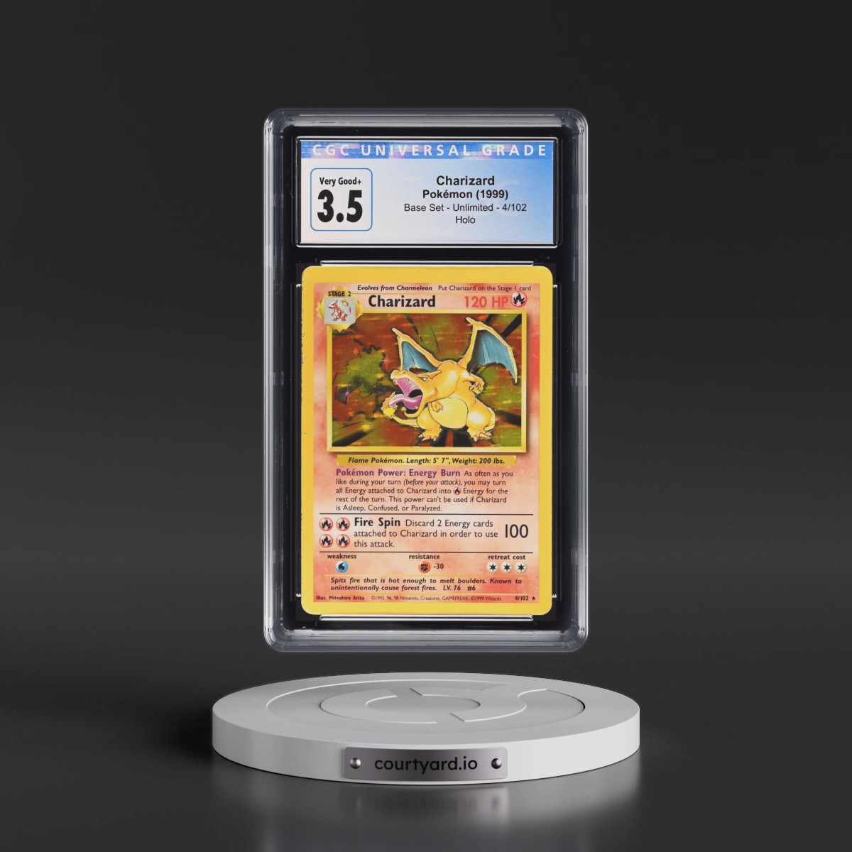 1999 Base Set #4/102 Charizard - Holo (CGC 3.5 VG+) - Photo