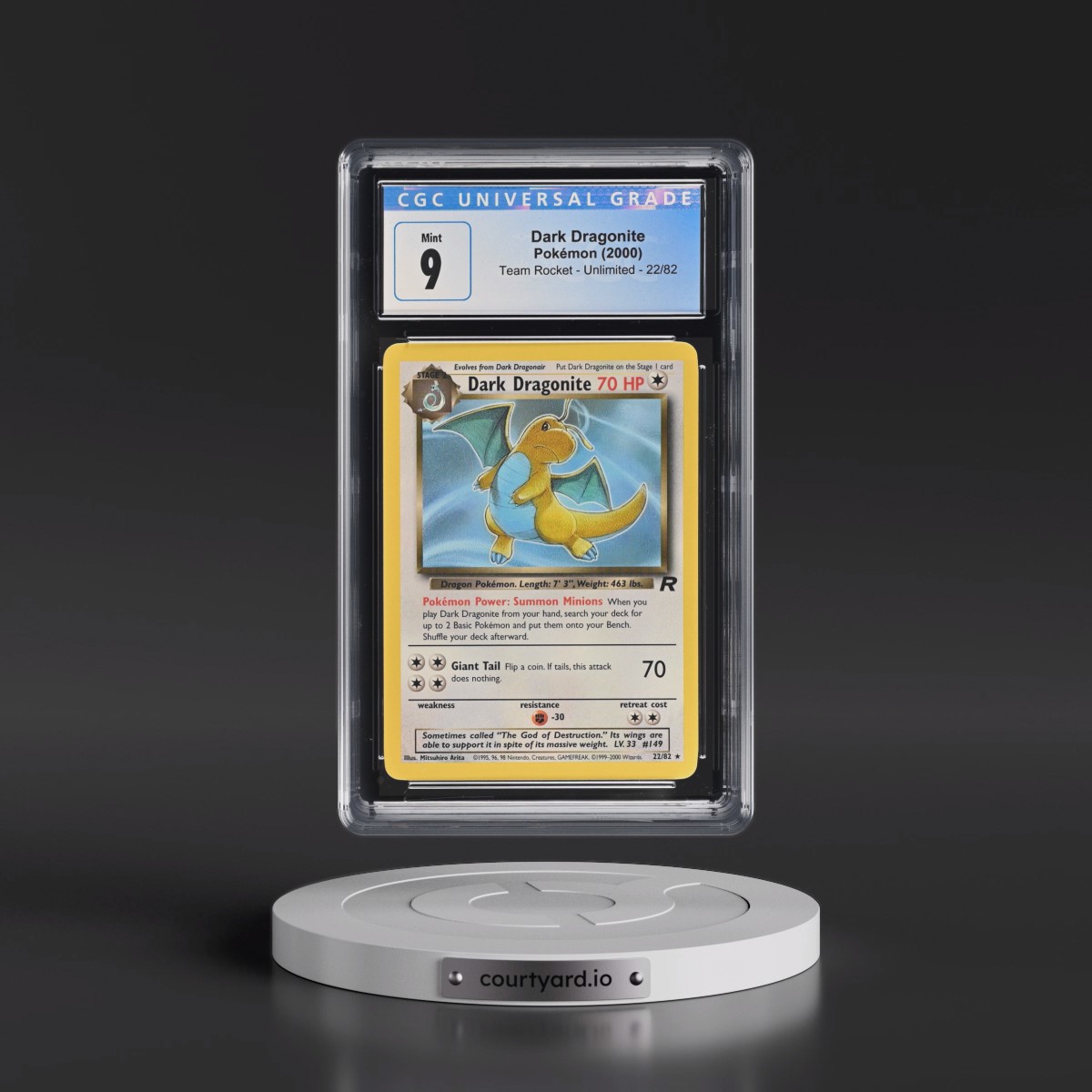 1999 Team Rocket #22/82 Dark Dragonite (CGC 9 MINT)