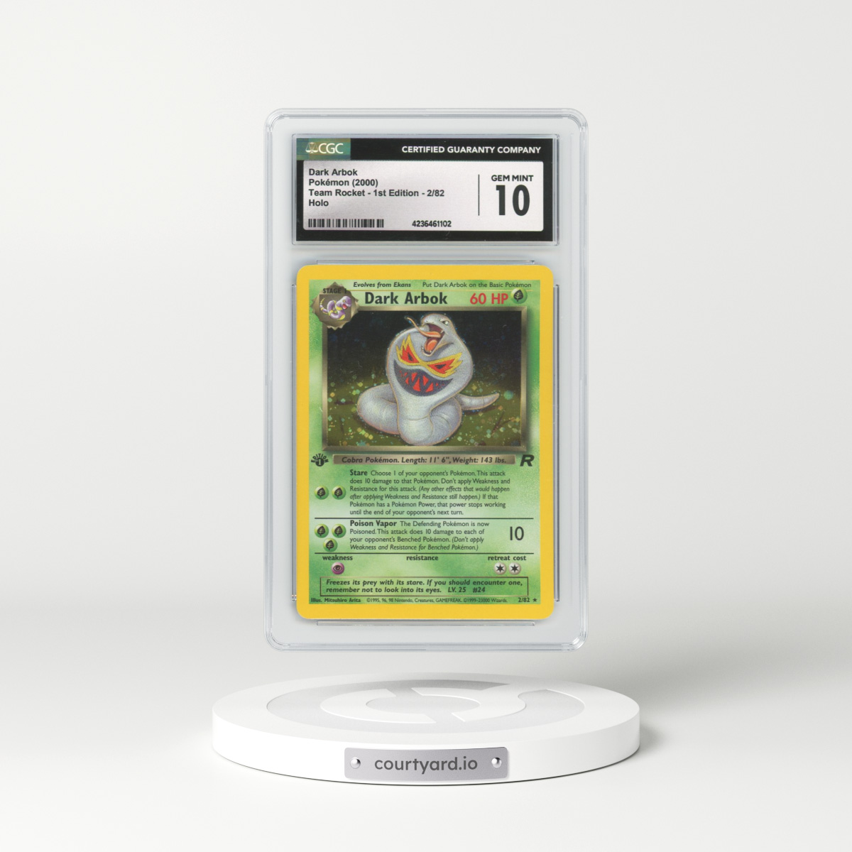 2000 Team Rocket #2 Dark Arbok (CGC 10 GEM MINT)