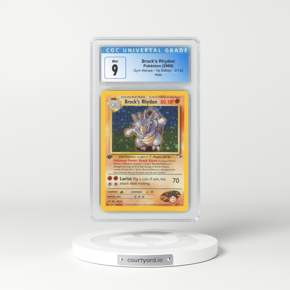 2000 Gym Heroes #2 Brock's Rhydon - 1st Edition Holo (CGC 9 MINT)