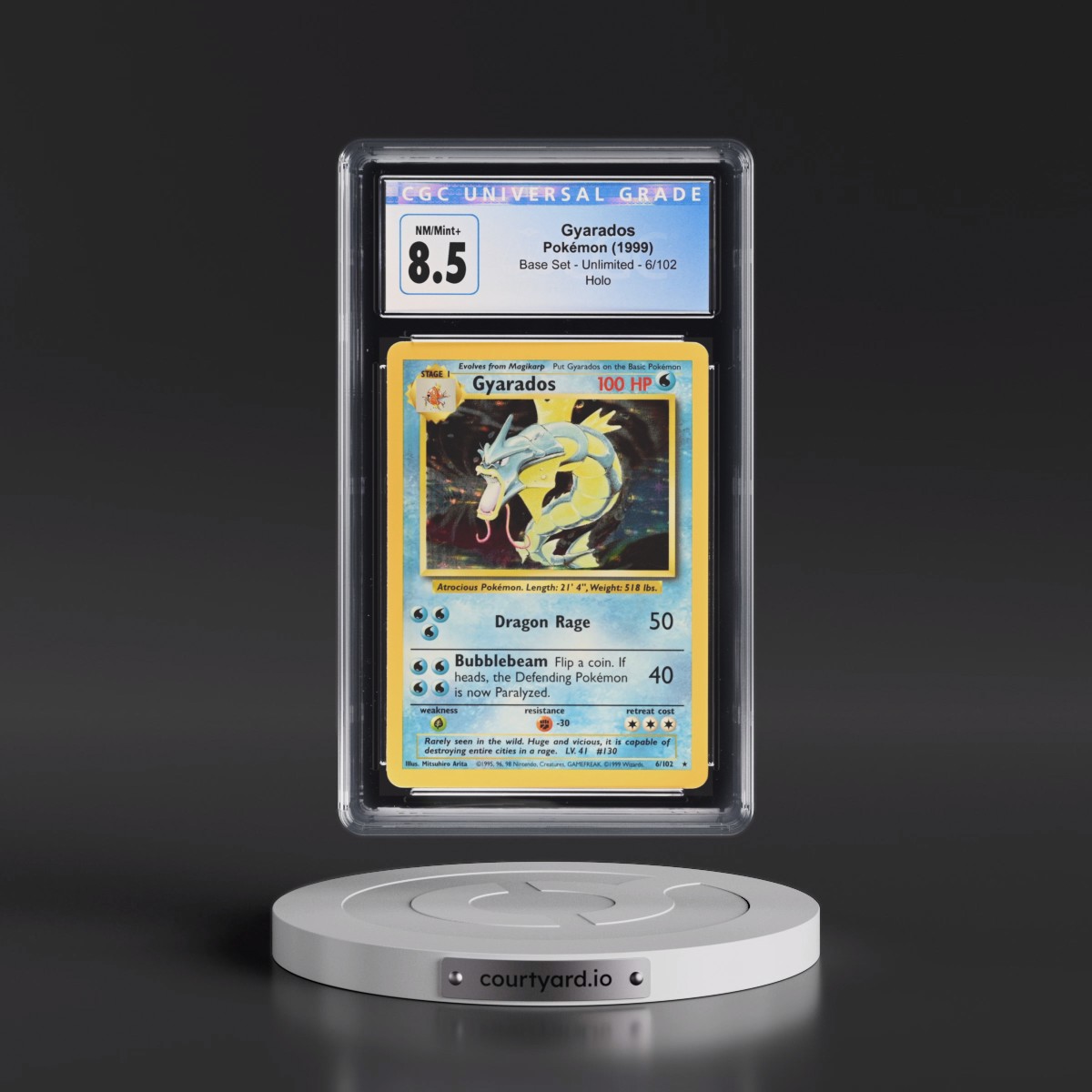 1999 Base Set #6/102 Gyarados - Holo (CGC 8.5 NM-MT+)