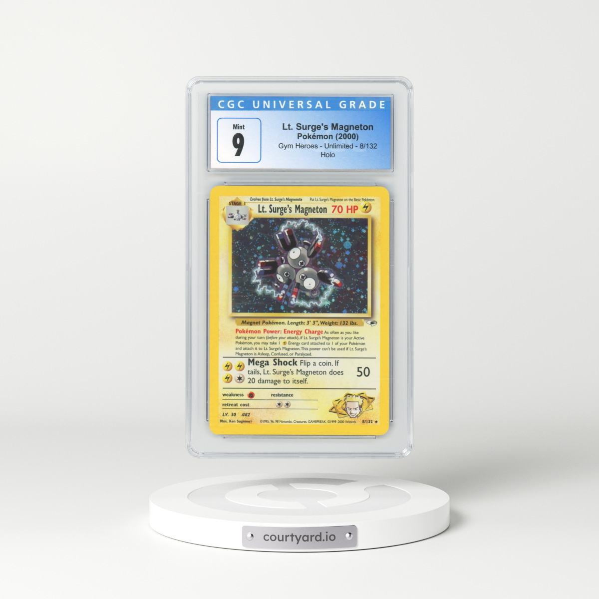 2000 Gym Heroes #8 Lt. Surge's Magneton - Holo (CGC 9 MINT)