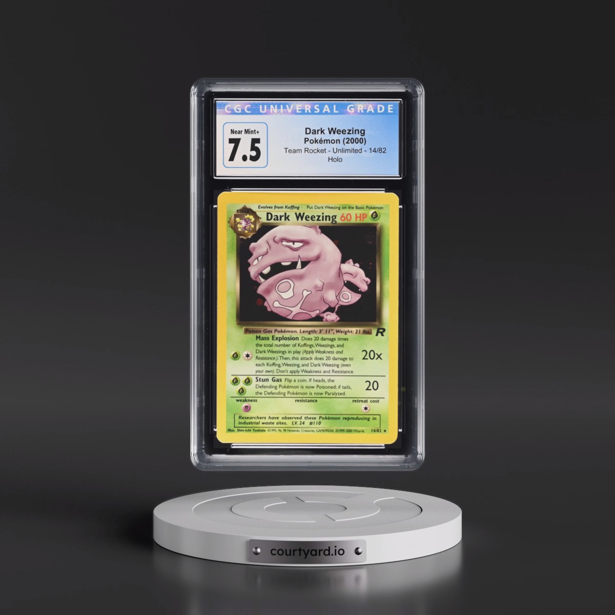 1999 Team Rocket #14/82 Dark Weezing - Holo (CGC 7.5 NM+)