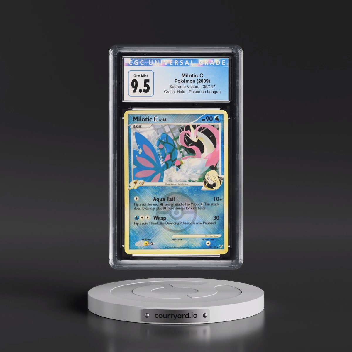 2009 Supreme Victors #35/147 Milotic C - Pokémon League (Crosshatch Holo) (CGC 10 GEM MINT)
