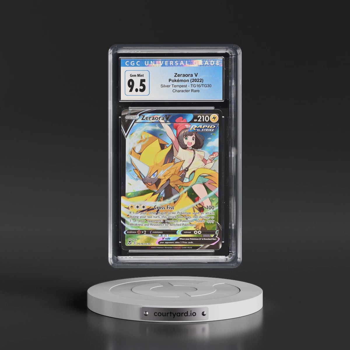 2022 Silver Tempest #TG16/TG30 Zeraora V - Trainer Gallery Holo (CGC 10 GEM MINT)
