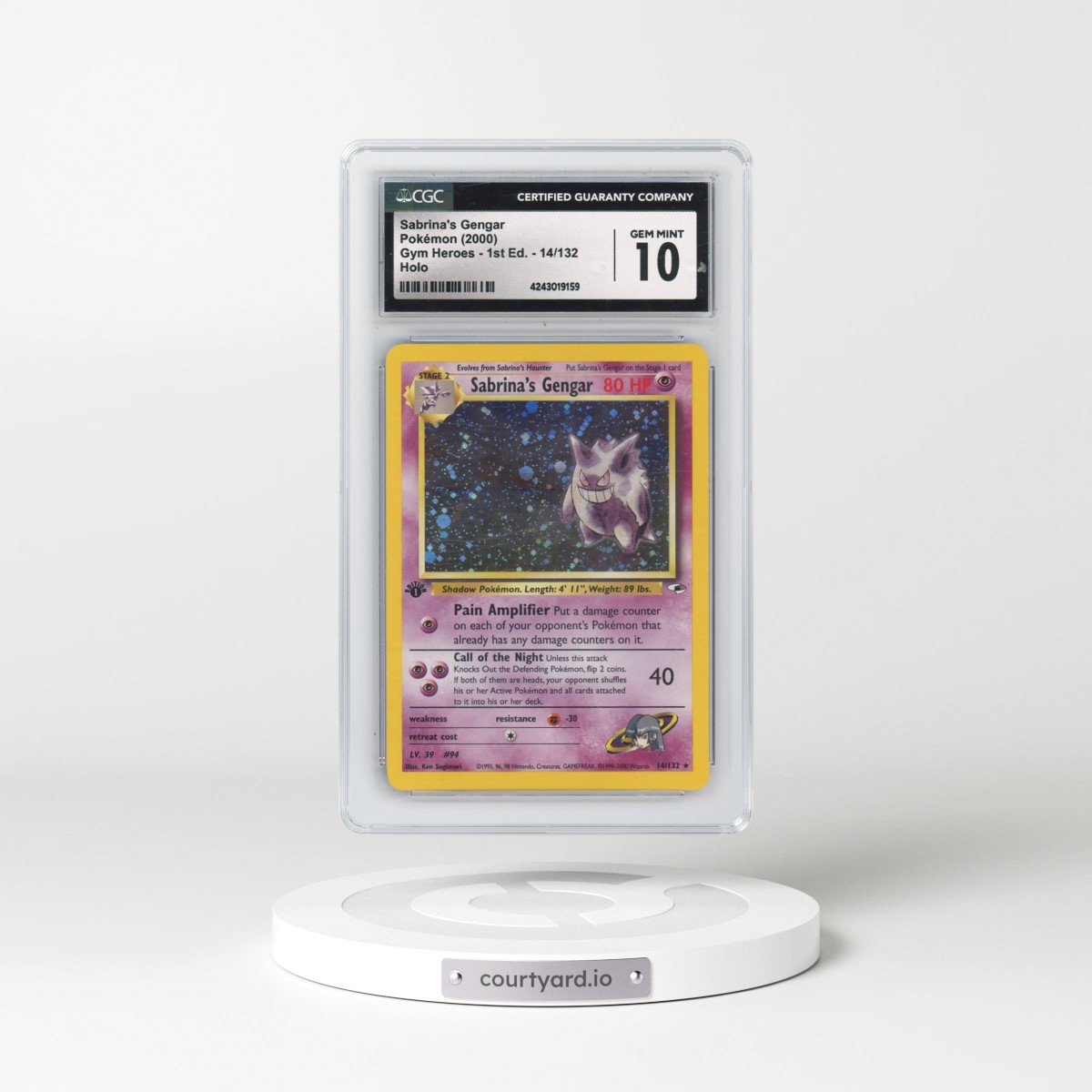 2000 Gym Heroes #14/132 Sabrina's Gengar - 1st Edition Holo (CGC 10 GEM MINT)