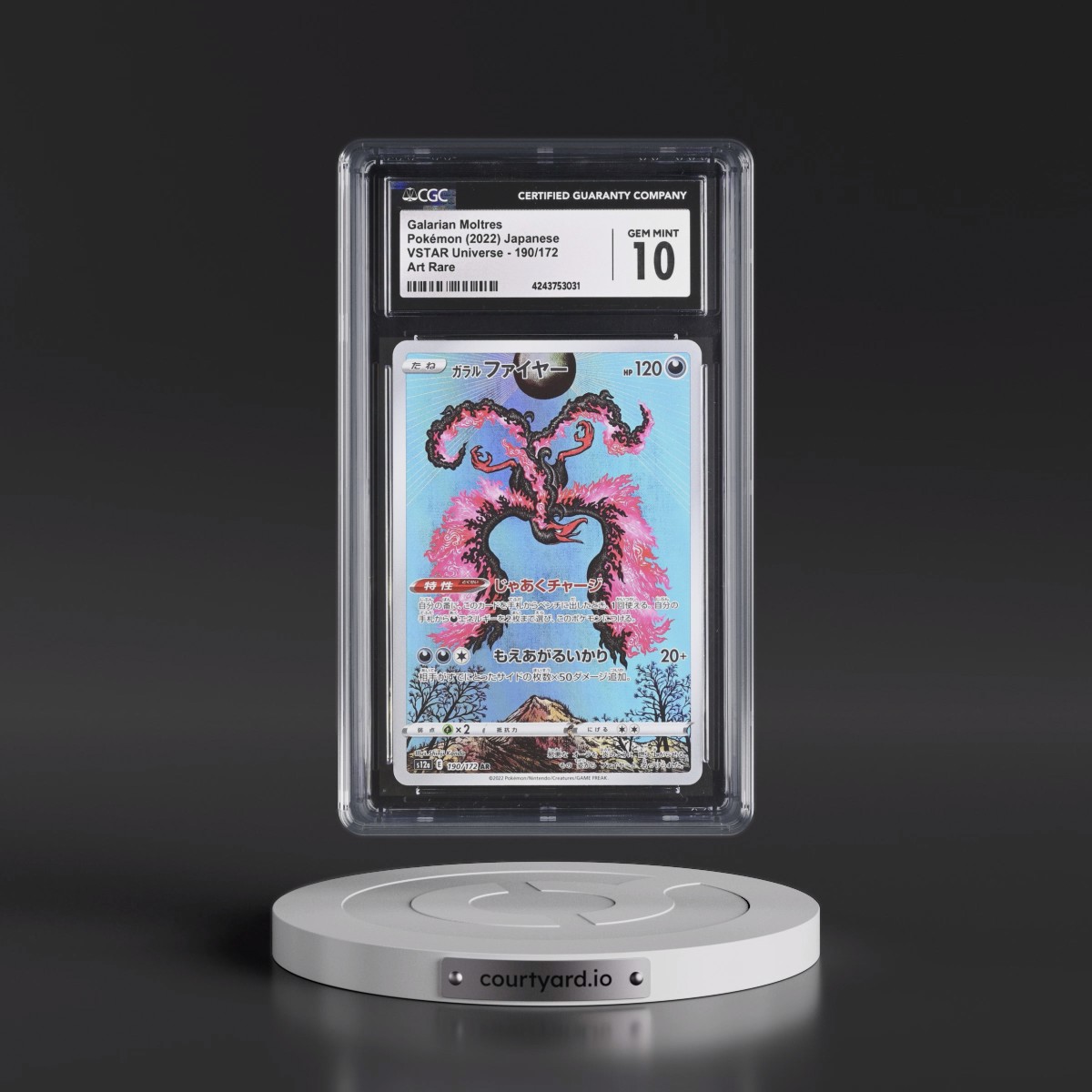 2022 VSTAR Universe #190/172 Galarian Moltres - Art Rare Holo (CGC 10 GEM MINT)