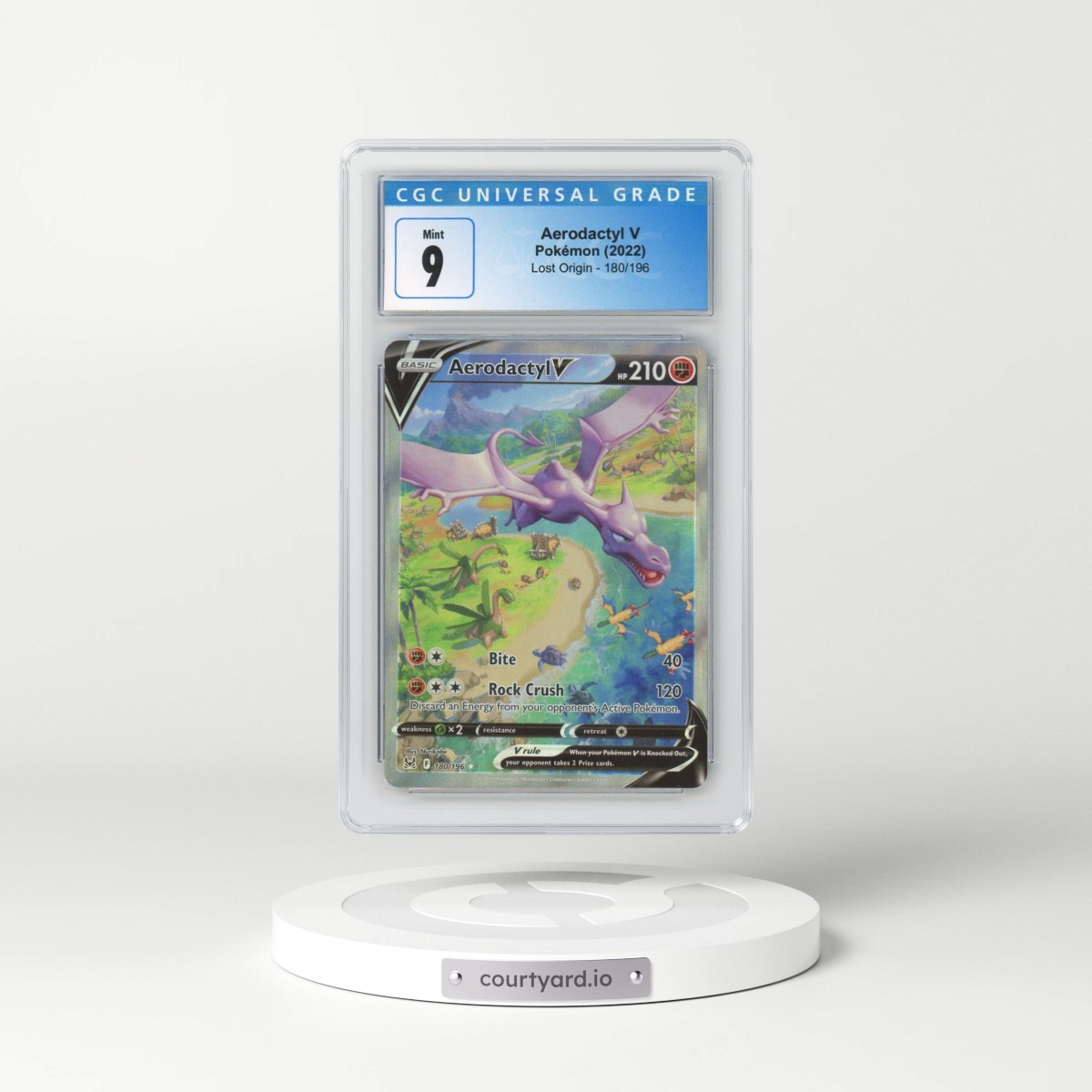 2022 Lost Origin #180/196 Aerodactyl V - Holo (CGC 9 MINT)