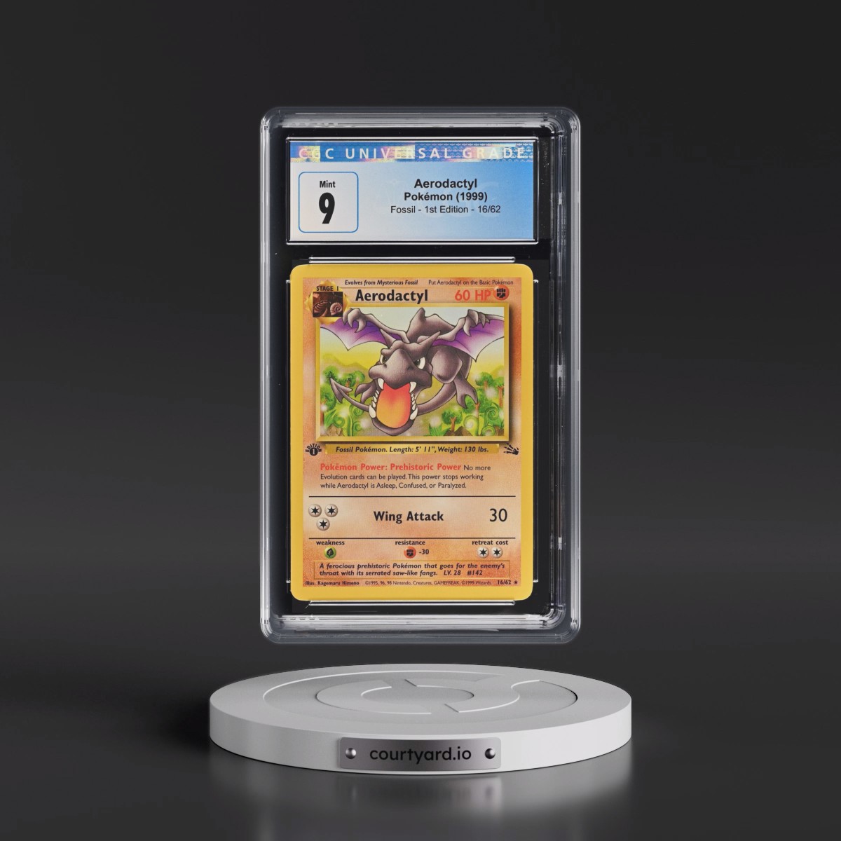 1999 Fossil #16/62 Aerodactyl - 1st Edition 1st Edition (CGC 9 MINT)