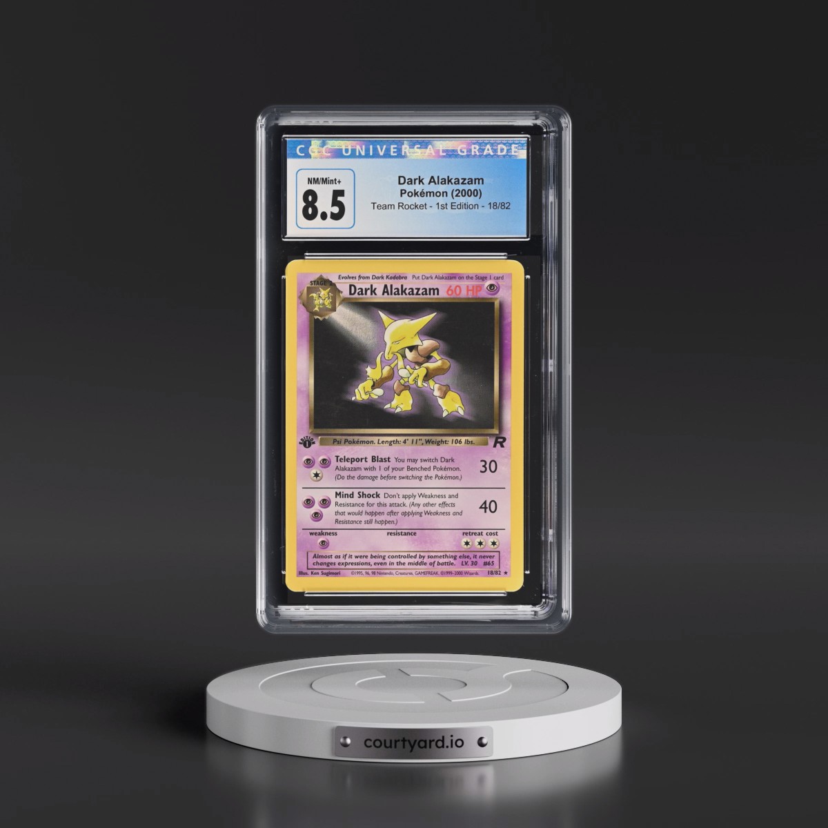 2000 Team Rocket #18/82 Dark Alakazam - 1st Edition 1st Edition (CGC 8.5 NM-MT+)