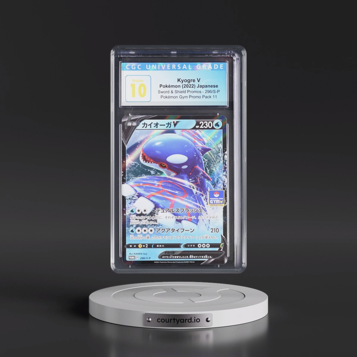 2019 Sword & Shield Promos Kyogre V - Holo Pokémon Gym Promo Pack 11 #296/S-P CGC 10