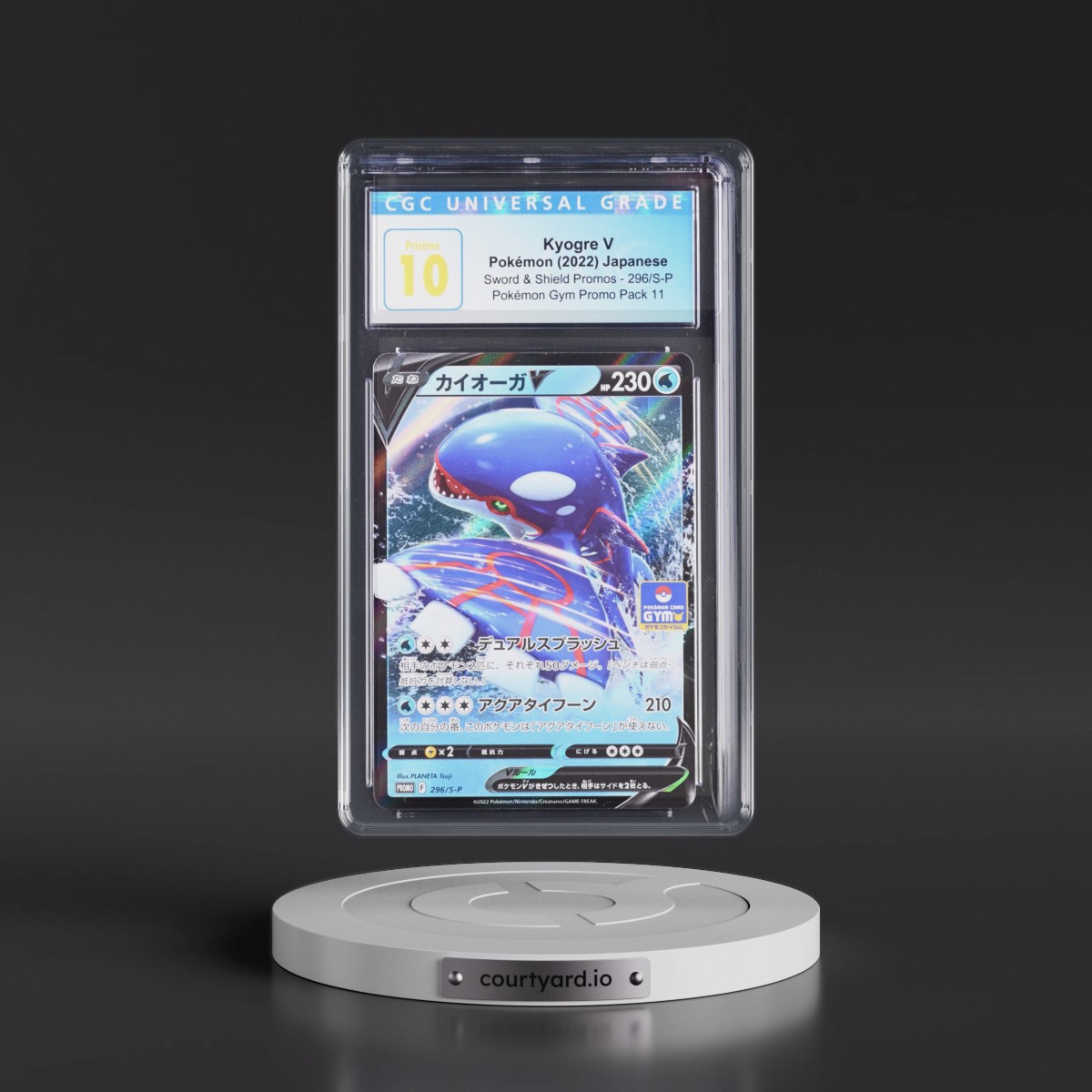 2019 Sword & Shield Promos #296/S-P Kyogre V - Holo Pokémon Gym Promo Pack 11 (CGC 10 PRISTINE)