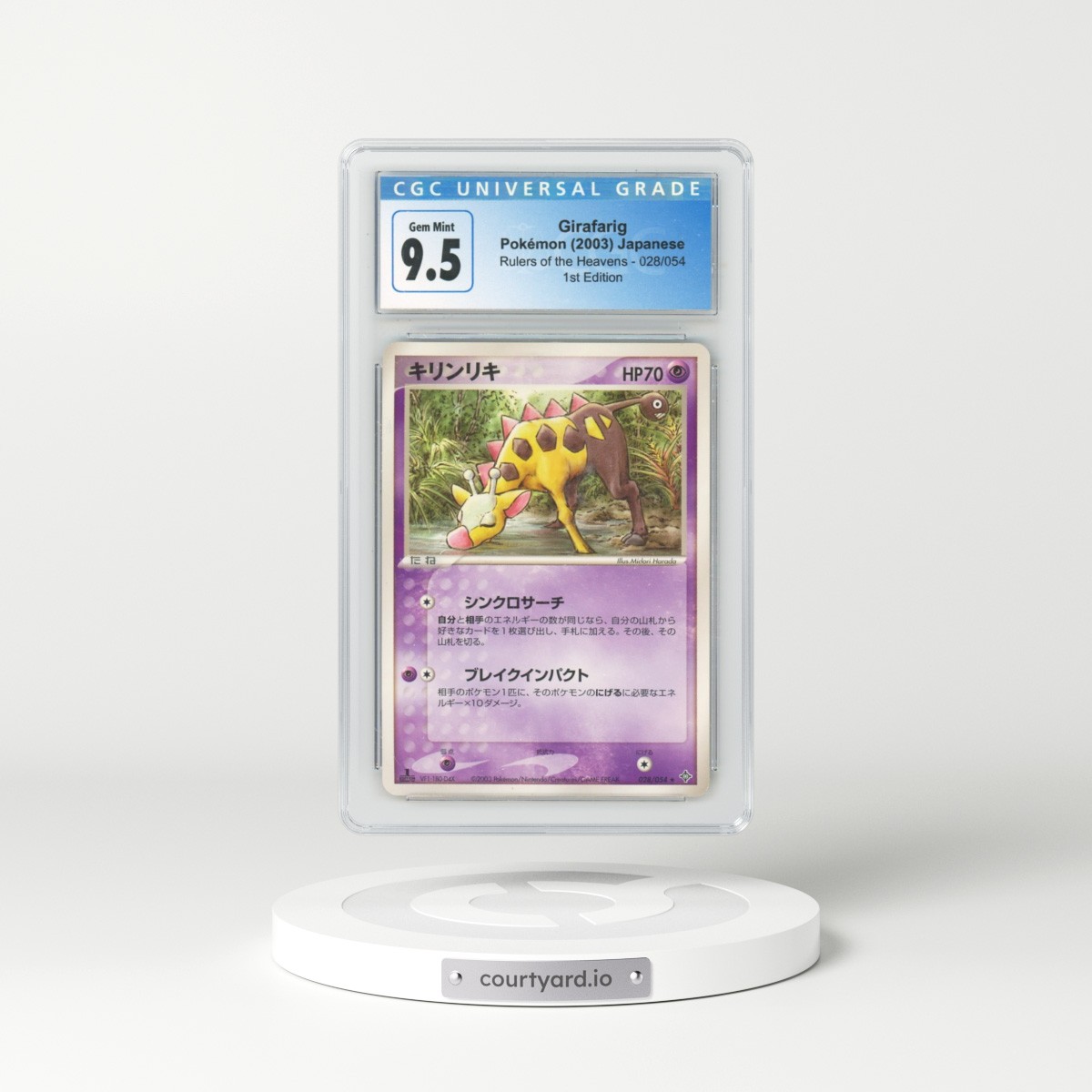 2003 Rulers of the Heavens #028/054 Girafarig - 1st Edition (CGC 10 GEM MINT)