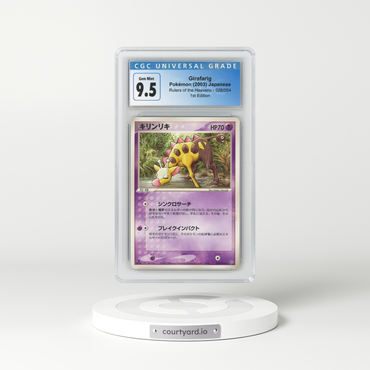 2003 Rulers of the Heavens #028/054 Girafarig - 1st Edition (CGC 10 GEM MINT)