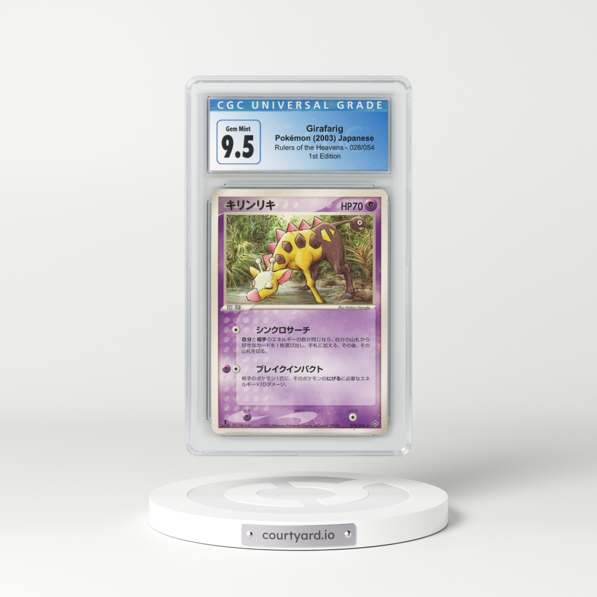 2003 Rulers of the Heavens #028/054 Girafarig - 1st Edition (CGC 10 GEM MINT)