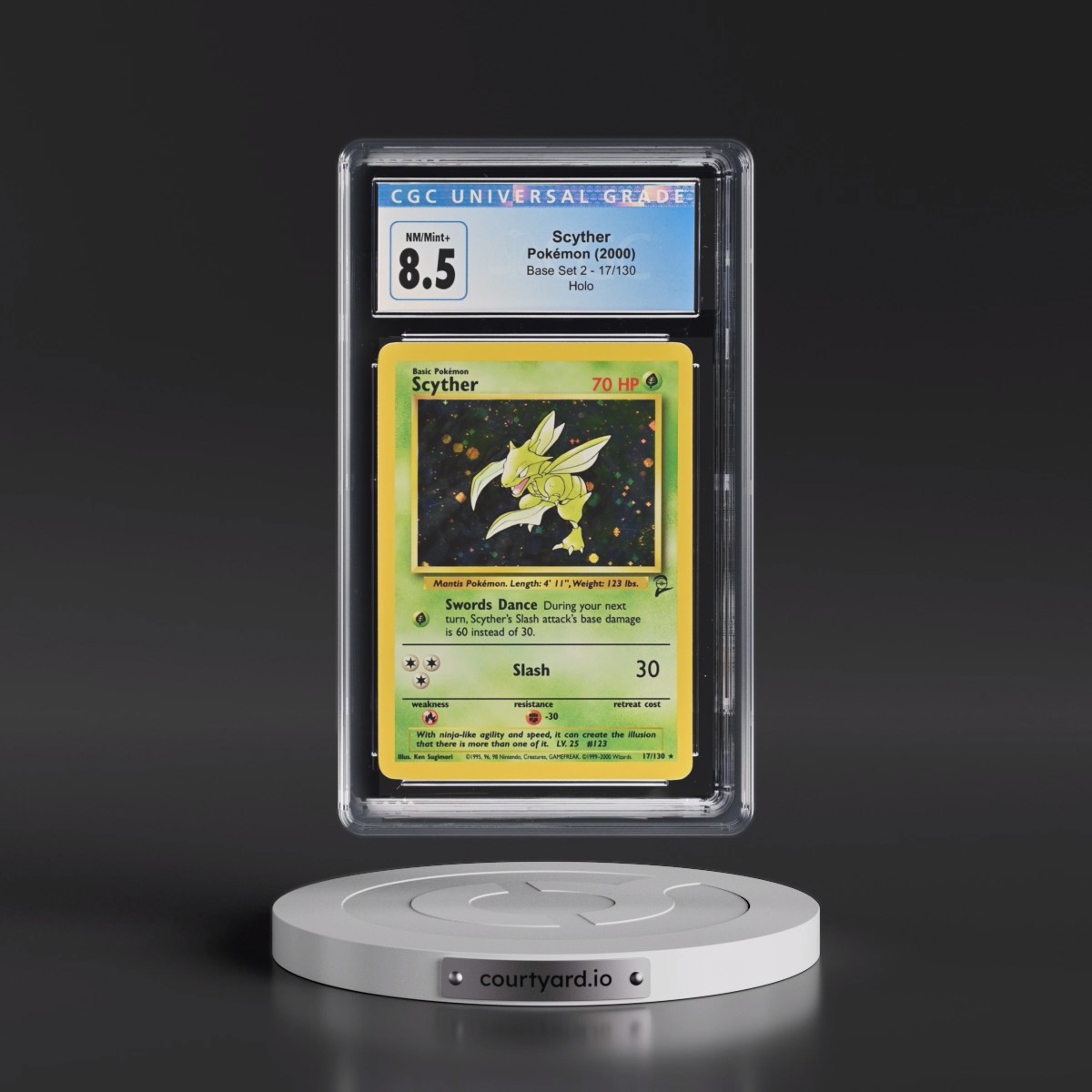 2000 Base Set 2 #17/130 Scyther - Holo (CGC 8.5 NM-MT+)