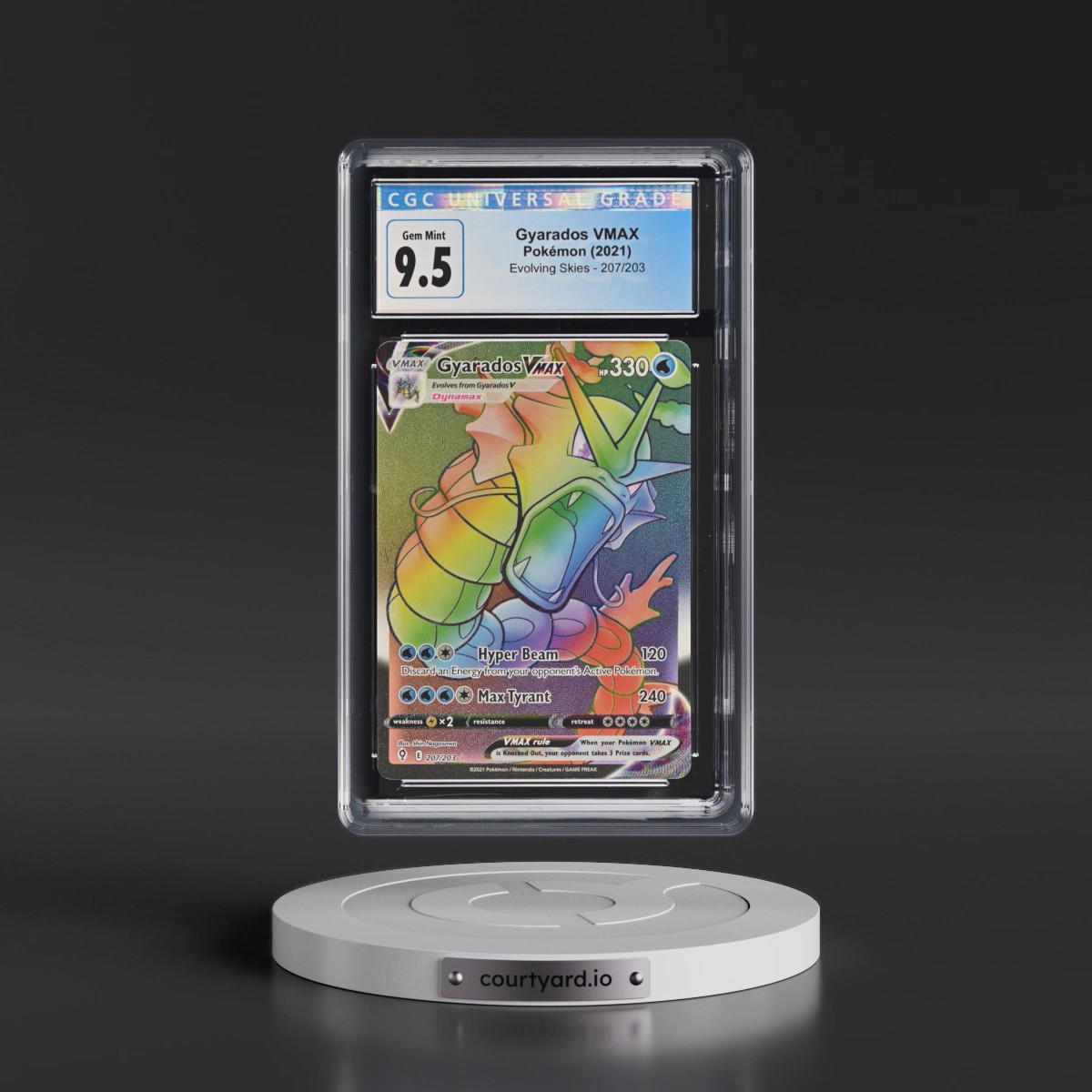 2021 Evolving Skies #207/203 Gyarados VMAX - Rainbow Rare Holo (CGC 10 GEM MINT)