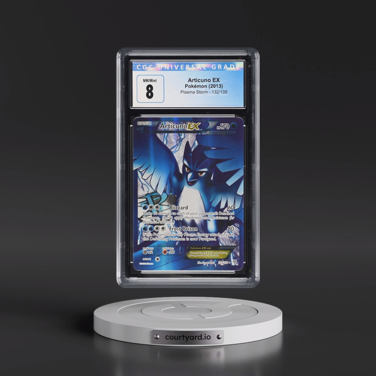 2013 Pokémon Black & White Plasma Storm #132 Articuno EX - Holo Full Art (CGC 8 NM-MT)