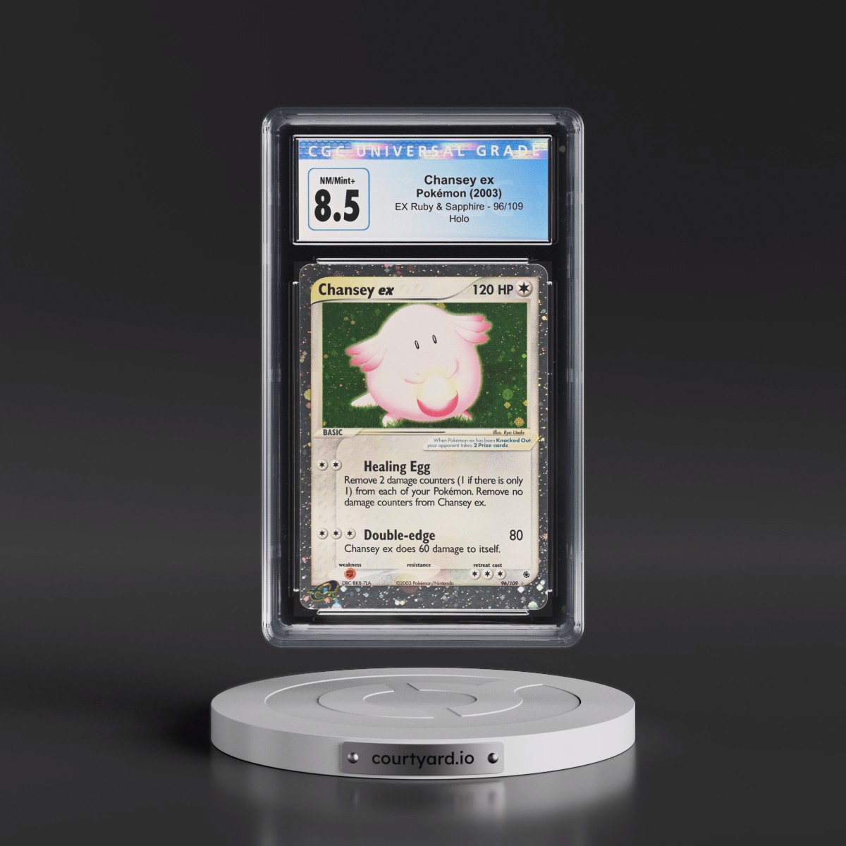 2003 EX Ruby & Sapphire (2003 Copyright, w/ "e" Symbol) #96/109 Chansey ex - Holo (CGC 8.5 NM-MT+)