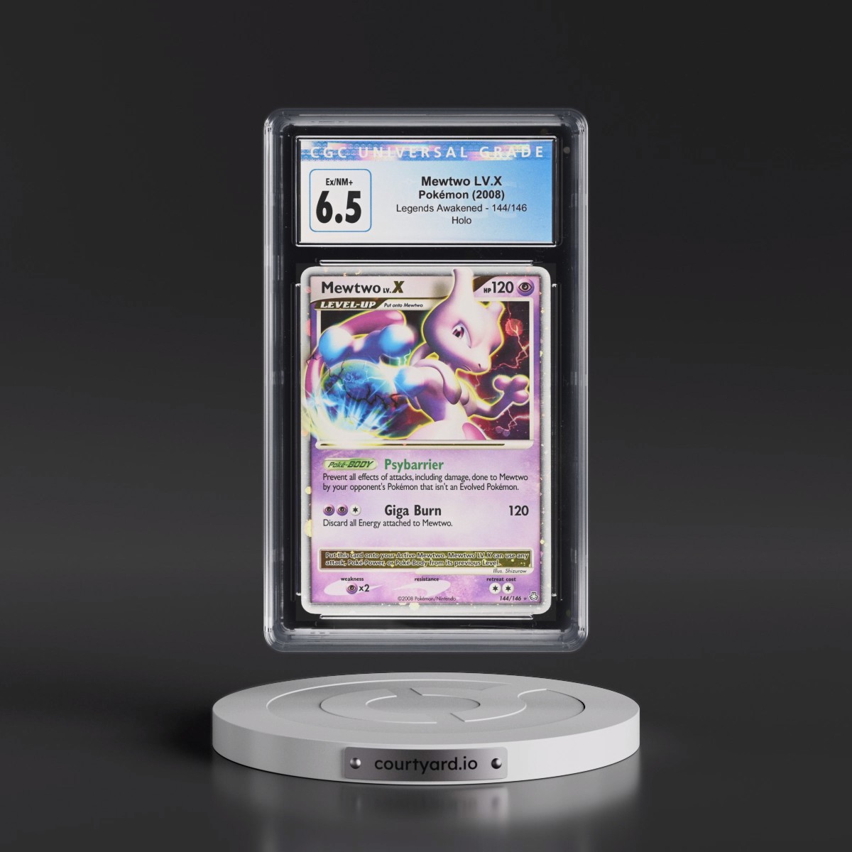 2008 Legends Awakened #144/146 Mewtwo LV.X - Holo (CGC 6.5 EX-NM+)