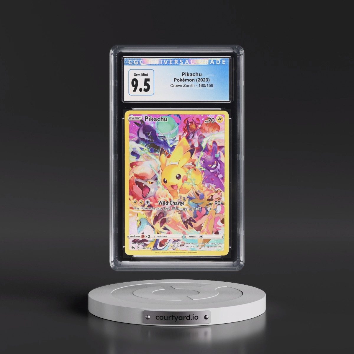 2023 Crown Zenith Pikachu - Secret Rare Holo #160/159 CGC 10