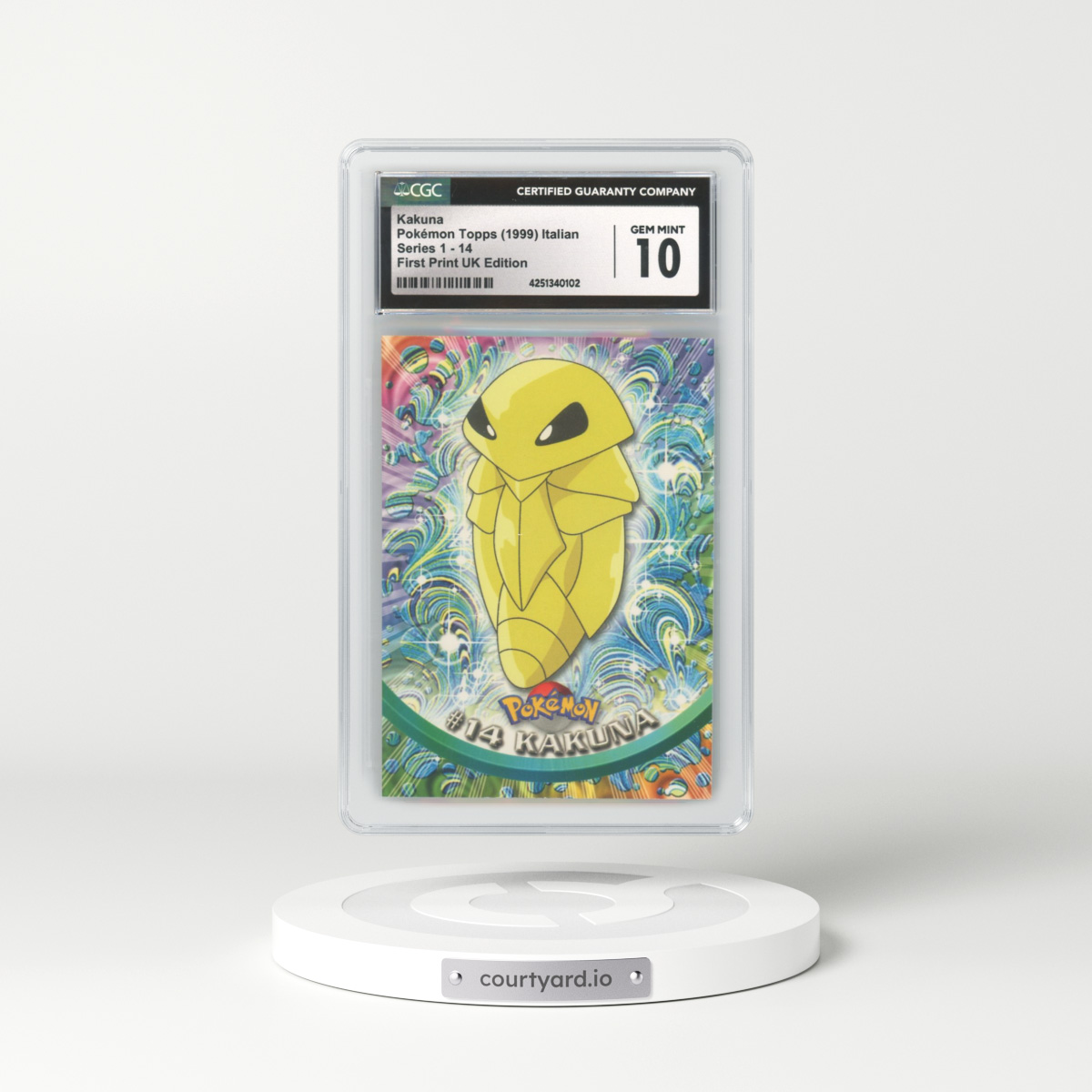 1999 Italian Topps Series 1 #14 Kakuna - First Prink UK Edition (CGC 10 GEM MINT)