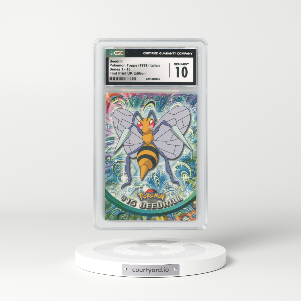 1999 Italian Topps Series 1 #15 Beedrill - First Prink UK Edition (CGC 10 GEM MINT)
