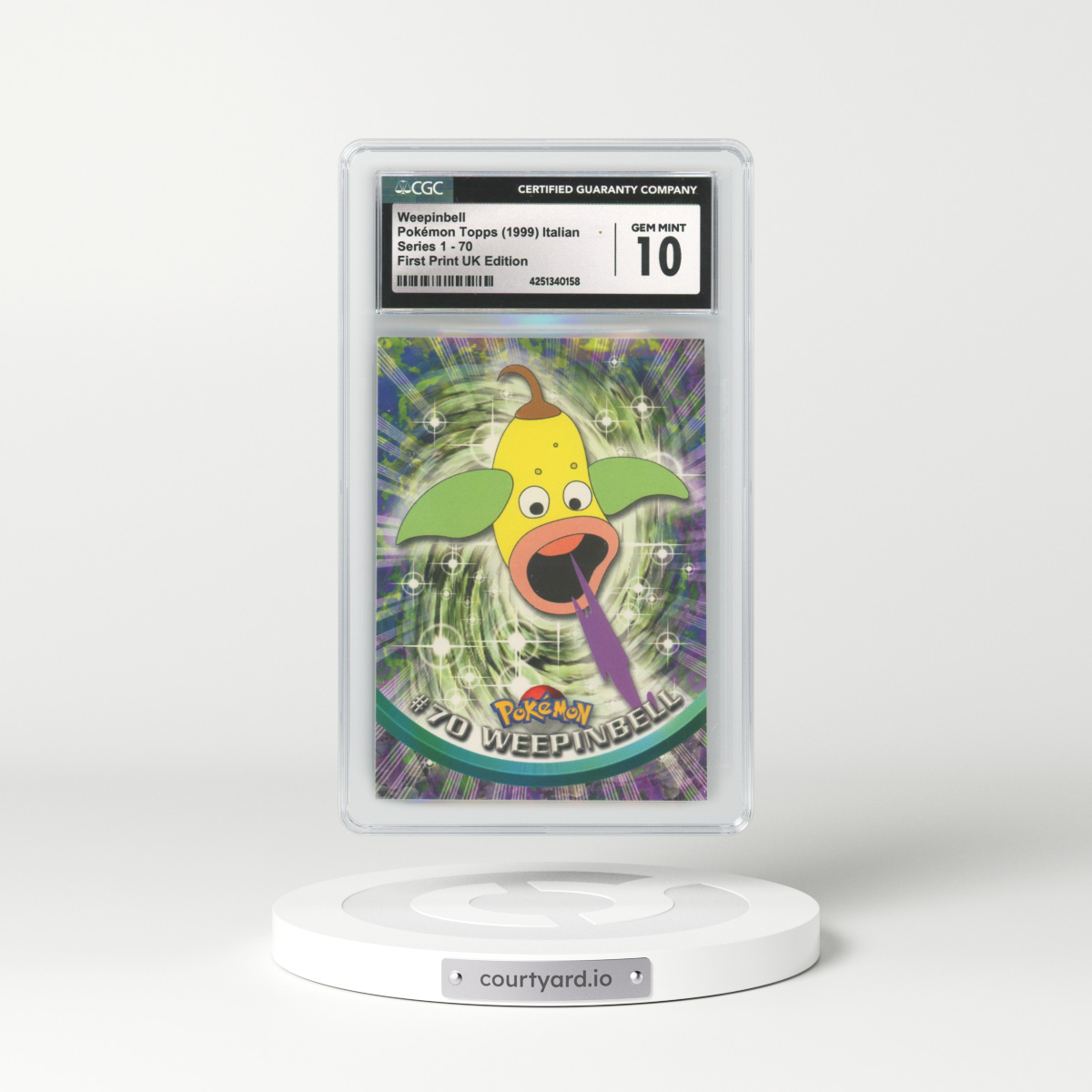 1999 Italian Topps Series 1 #70 Weepinbell - Full Art Holo 1st Print UK Ed (Blue Topps Logo) (CGC 10 GEM MINT)