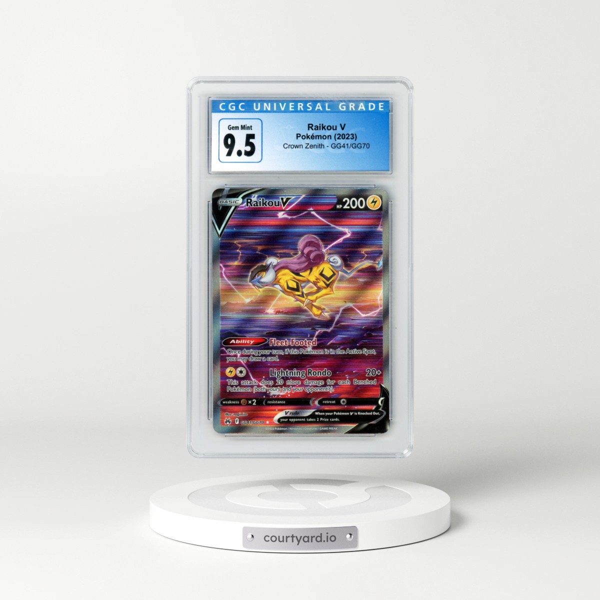 2022 Crown Zenith #GG41/GG70 Raikou V - Holo (CGC 10 GEM MINT)