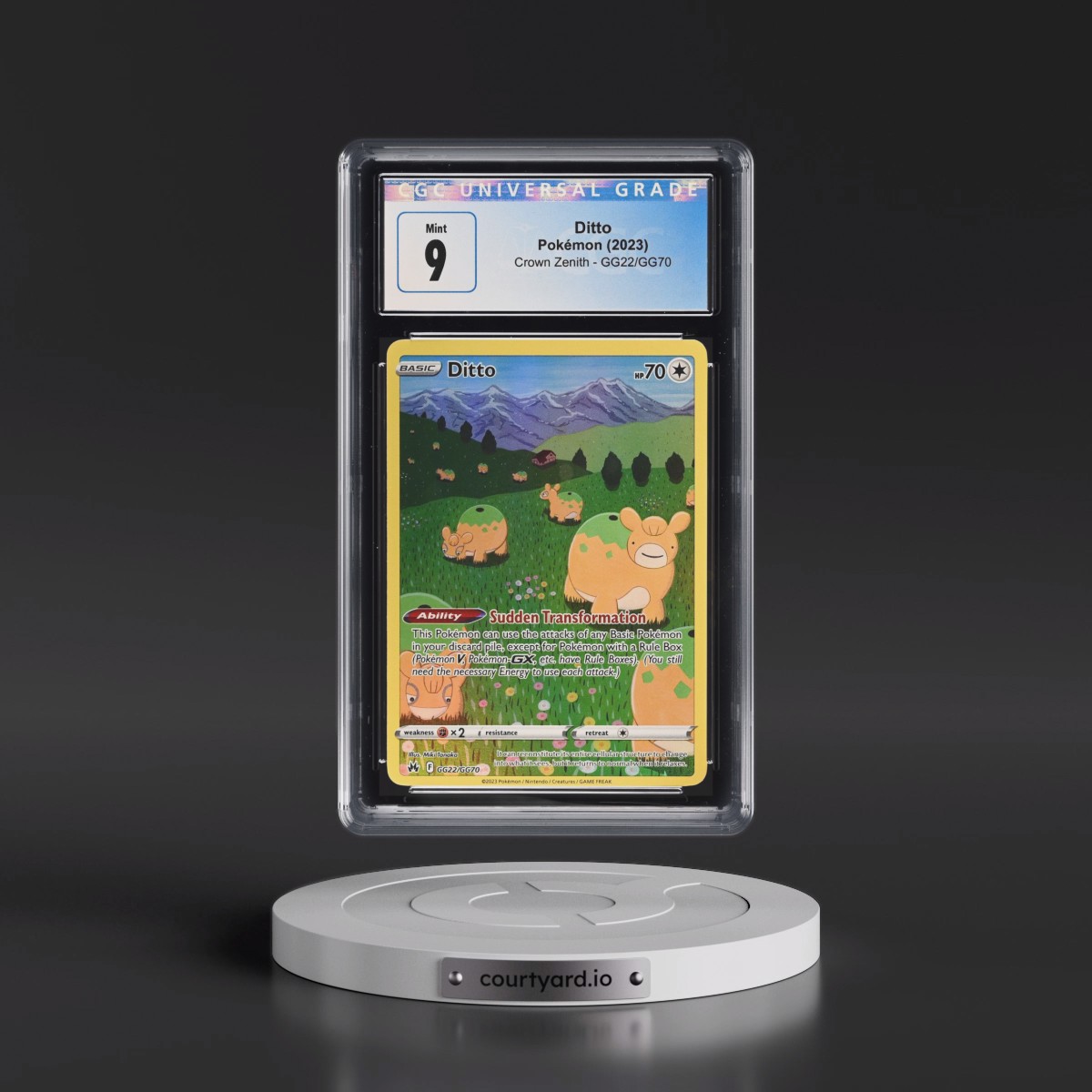2023 Crown Zenith #GG22/GG70 Ditto - Galarian Gallery Holo (CGC 9 MINT)
