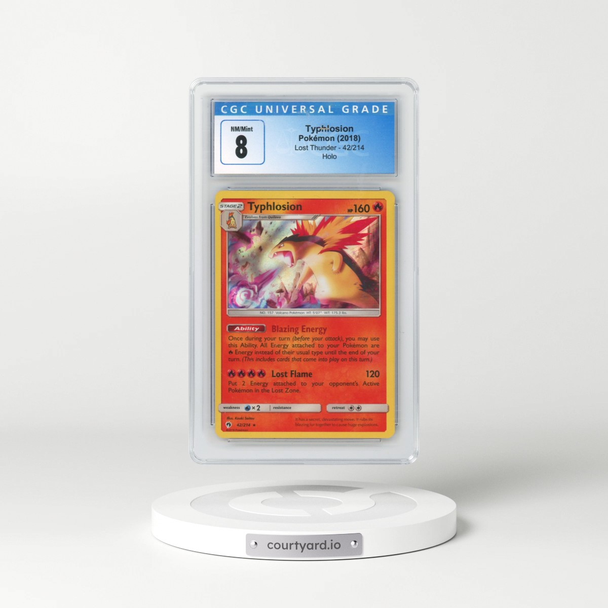 2018 Lost Thunder #42/214 Typhlosion - Holo (CGC 8 NM-MT)