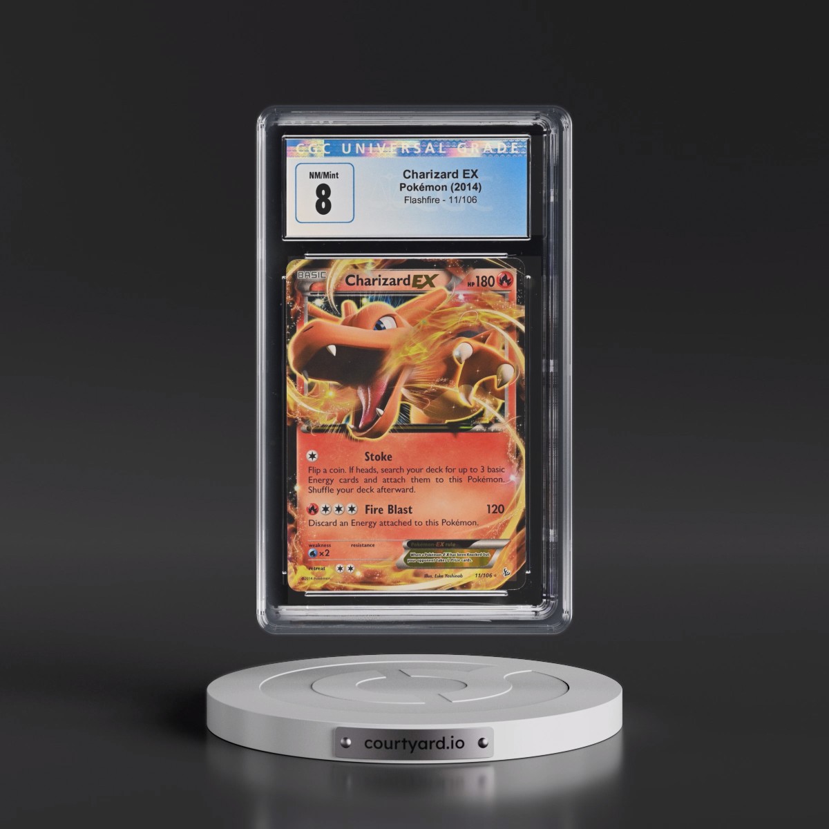 2014 Flashfire #11/106 Charizard EX - Holo (CGC 8 NM-MT)