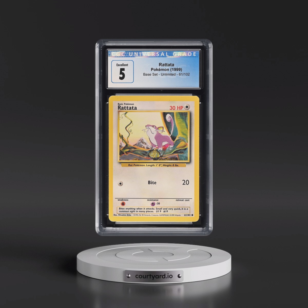 1999 Base Set #61/102 Rattata (CGC 5 EX)