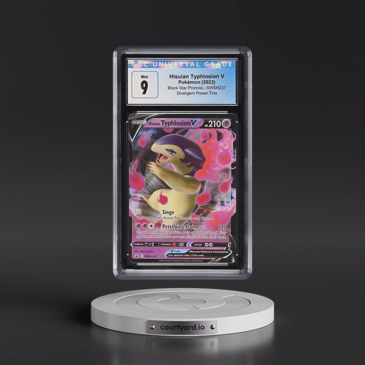 2017 Black Star Promos - Sword & Shield #SWSH237 Hisuian Typhlosion V - Holo Divergent Power Tins (CGC 9 MINT)