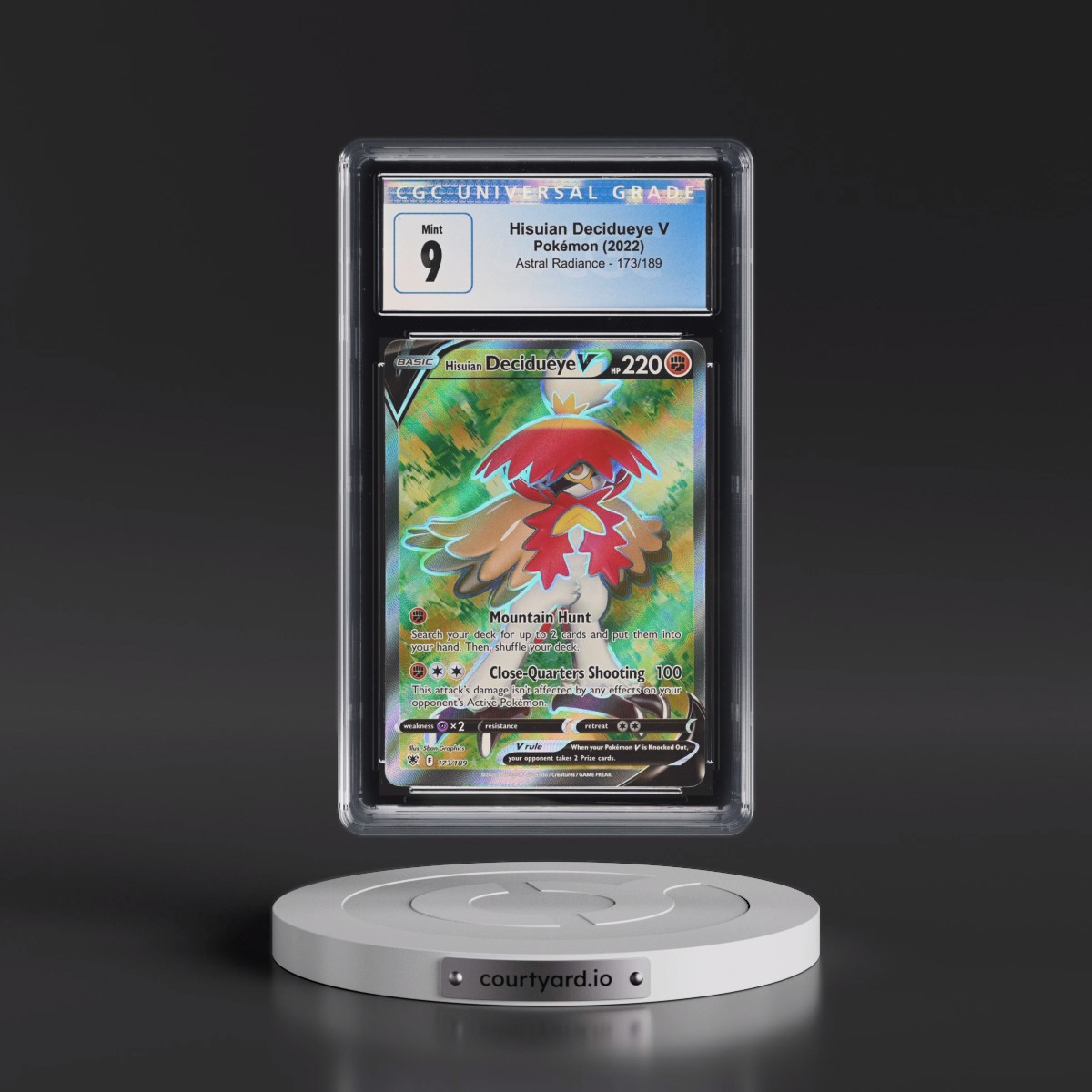 2022 Astral Radiance #173/189 Hisuian Decidueye V - Holo (CGC 9 MINT)