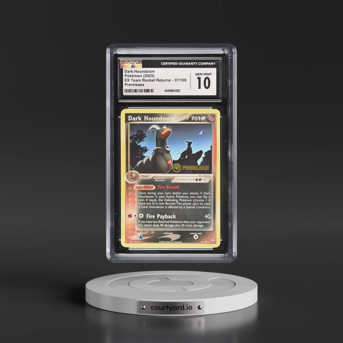 2004 EX Team Rocket Returns #37/109 Dark Houndoom - Prerelease (CGC 10 GEM MINT)