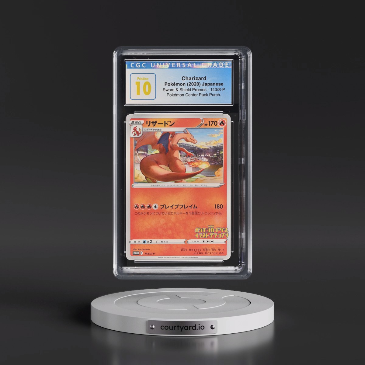 2019 Sword & Shield Promos #143/S-P Charizard - Pokémon Center Pack Purchase (CGC 10 PRISTINE)